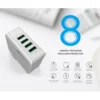 Fast Charger USB Cable Charger with 4 USB Auto ID Multi Ports