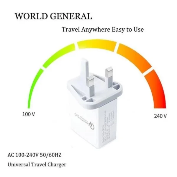 Portable 4 Ports Smart USB Wall Charger QC3.0 Fast Charging