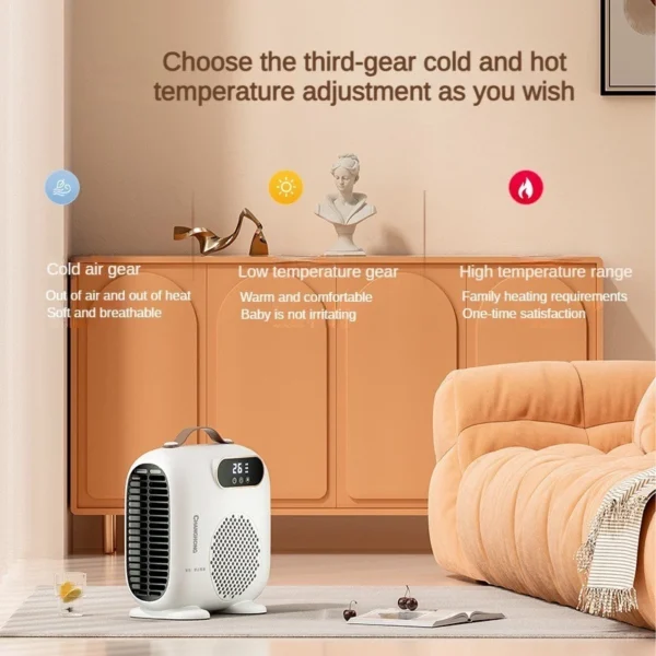 1500W Low Noise Heater Fan Intelligent Temperature Controlled Household Electric Heater