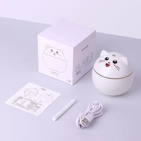 300ml Cute Cat Air Humidifier WIth Seven Colorful Night Light