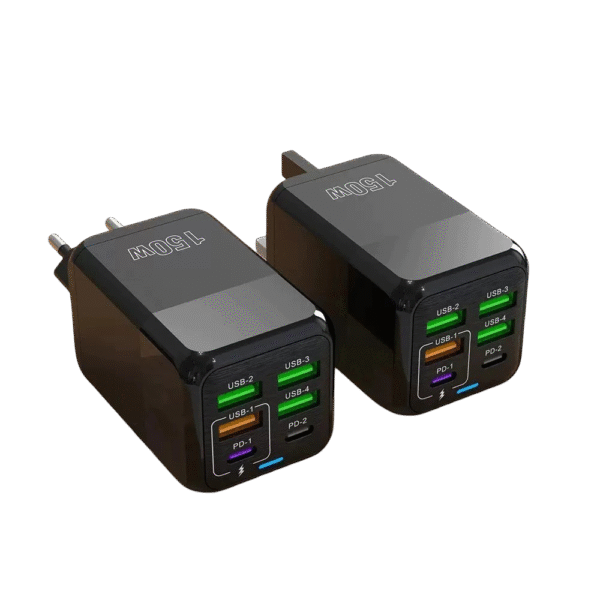 Multi Port 150W Flash Charger 4USB+2PD Fast Charger 5V 3A