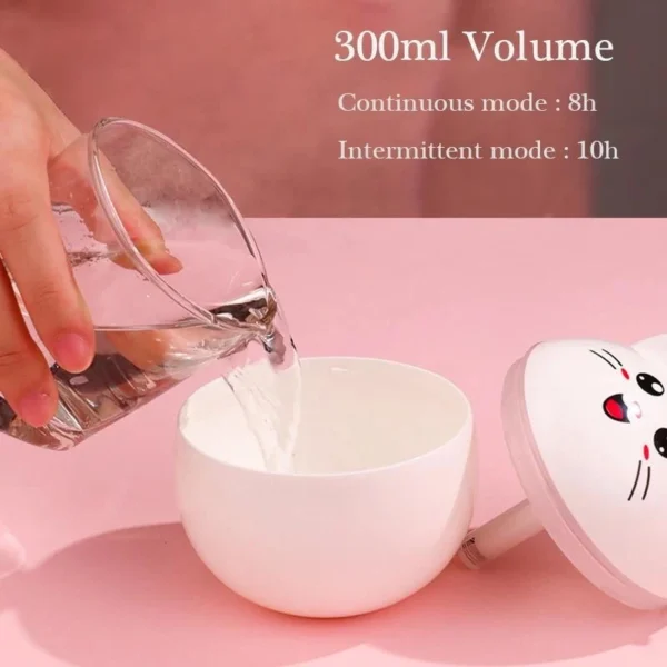 300ml Cute Cat Air Humidifier WIth Seven Colorful Night Light